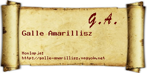 Galle Amarillisz névjegykártya